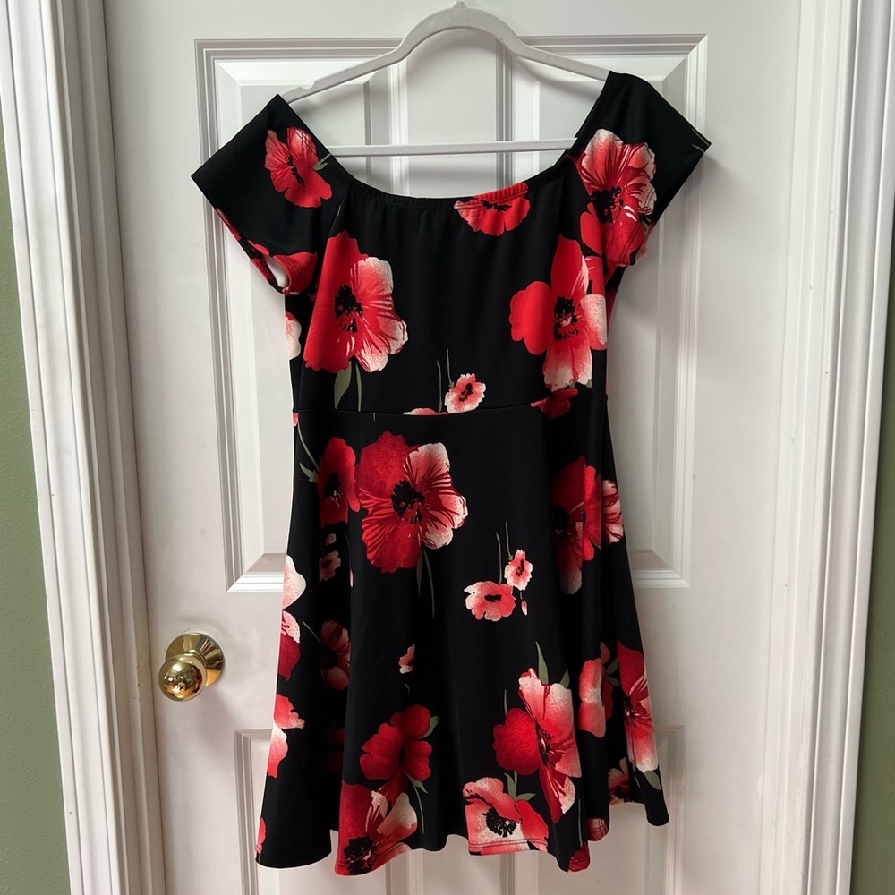 Dark Floral Skater Dress